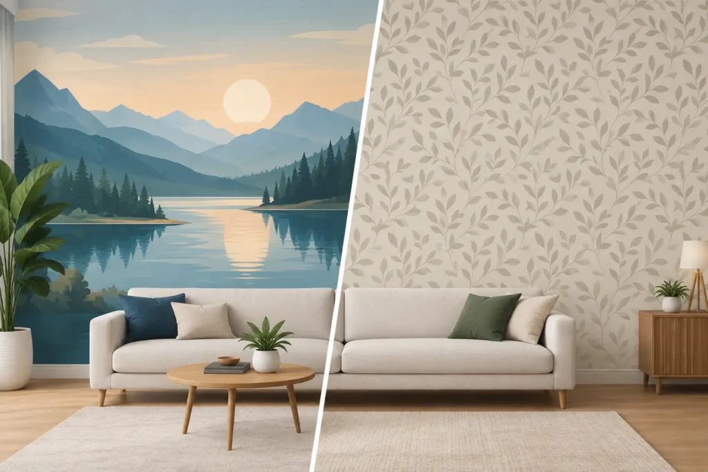 Print mural versus tapet clasic pentru pereți