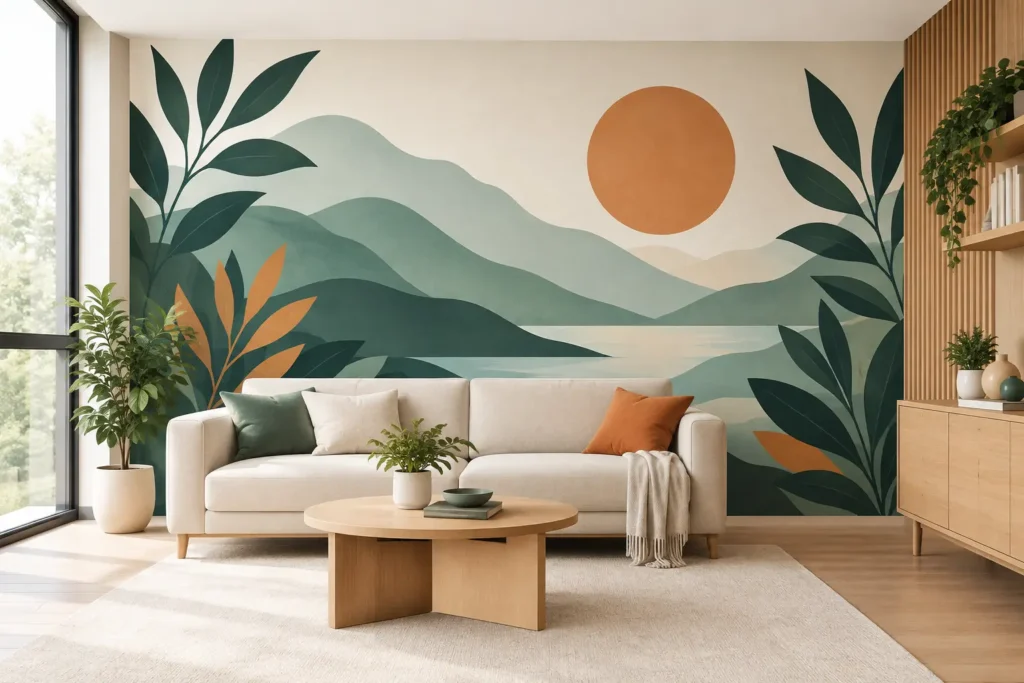 Print mural: un perete care schimbă încăperea
